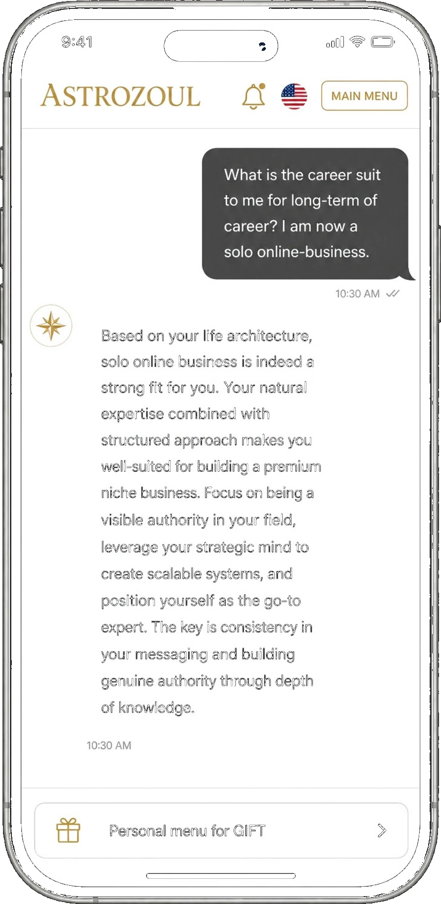 Chat Consult — AI Life Intelligence chat on iPhone