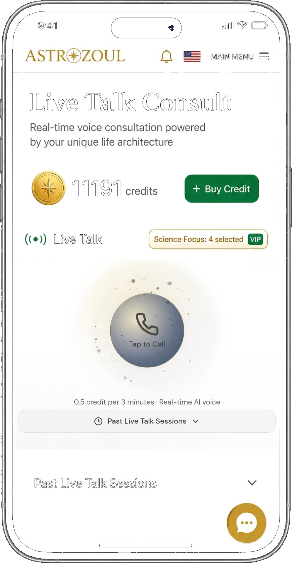 AstroZoul Live Talk voice consultation