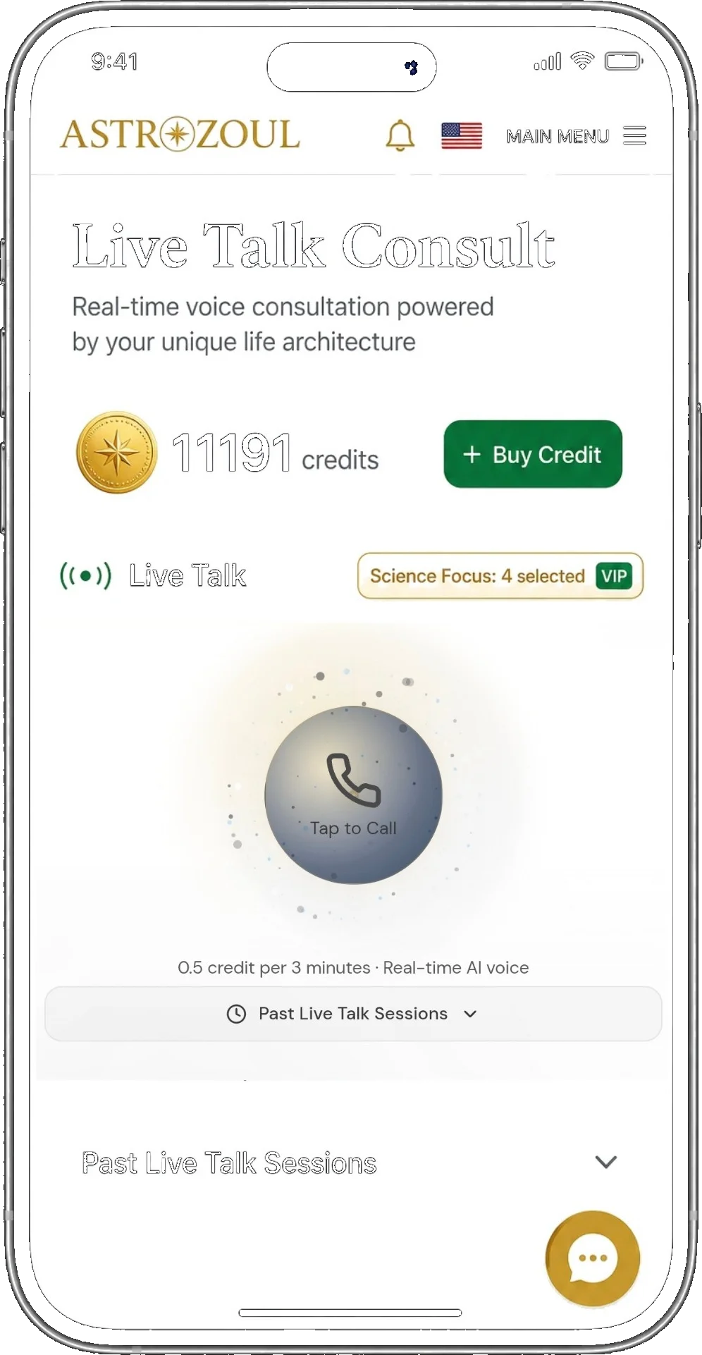 AstroZoul Live Talk voice consultation